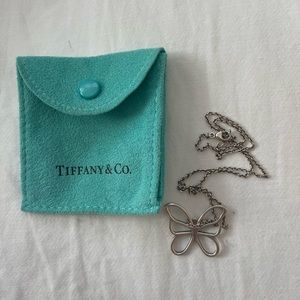 Tiffany Butterfly Necklace Pendant Sterling Silver 925 Authentic